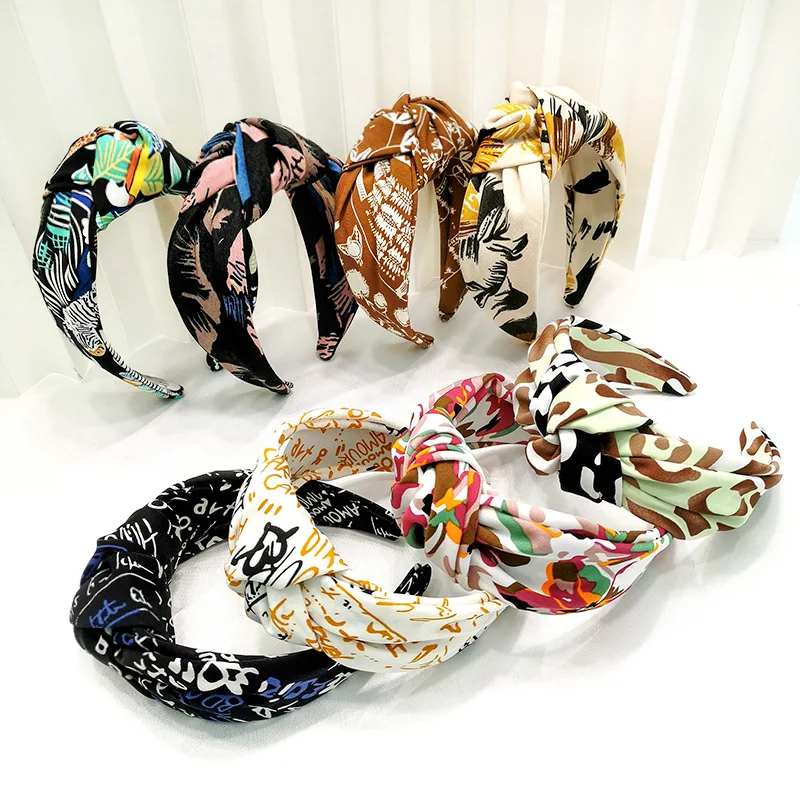 

Autumn Women Elegant Floral Top Knot Fashion Headband for Women Design Hairbands Girls Bezel Headwear Hair Hoop Hair Accessories