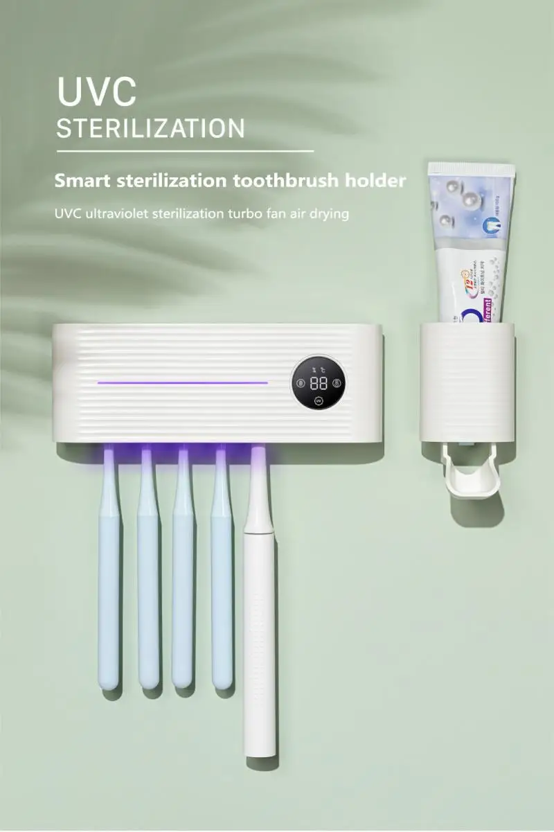 

UV Toothbrush Sterilizer Holder Inhibit Bacterial Tooth Brush Antibacteria Automatic Toothpaste Dispenser Bathroom Products