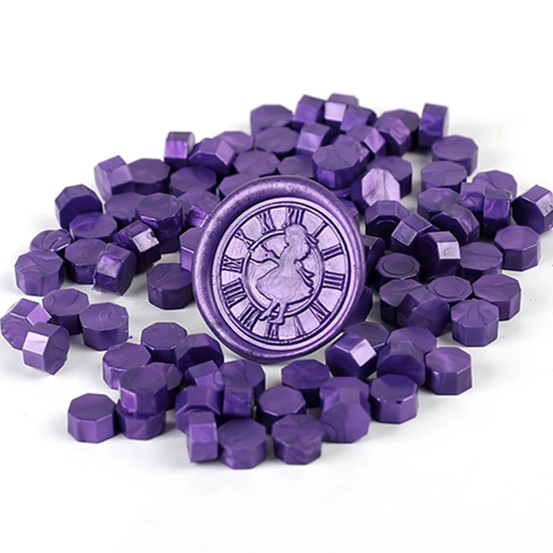 

100Pcs XIA Multicolor Octagon Stamps Lacre Wax Vintage Wax Tablet Pill Beads for Envelope Wedding Wax Seals Ancient Sealing Wax
