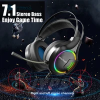 7 1 stereo usb esporte headphones with microphone for ps4 pc playstation 5 rgb led wired gaming headset gamer computer phone