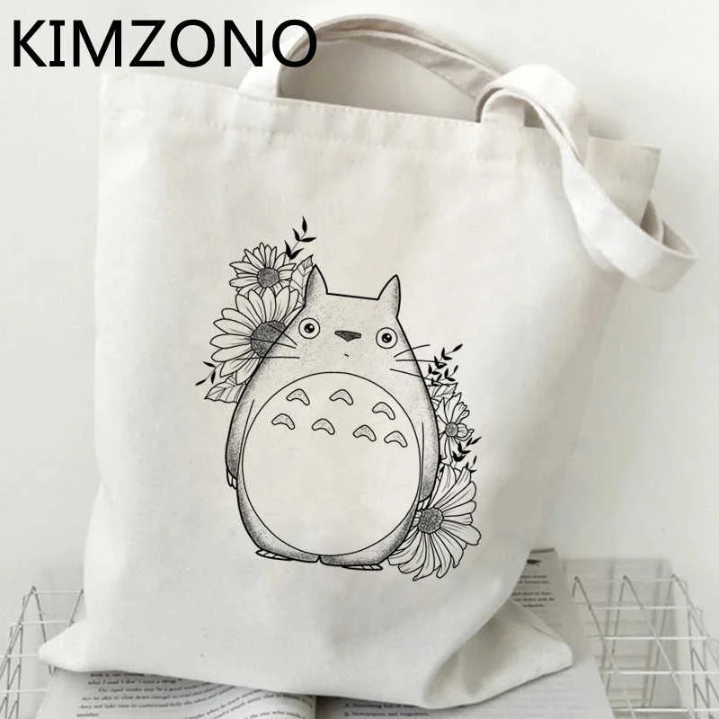 

Сумка для покупок Totoro, хлопковая Экологически чистая многоразовая сумка для продуктов