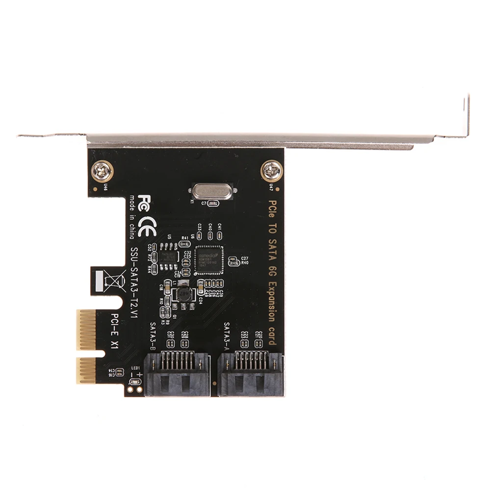 Удлинительная карта PCI E SATA 3 0 с кронштейном расширительный адаптер 2 портами III 6