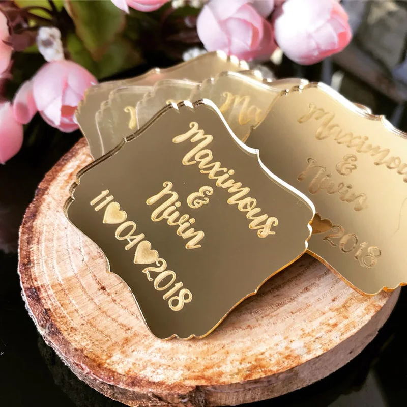 

Personalized decor, wedding save the date magnet, save the date, acrylic miror,wedding favors