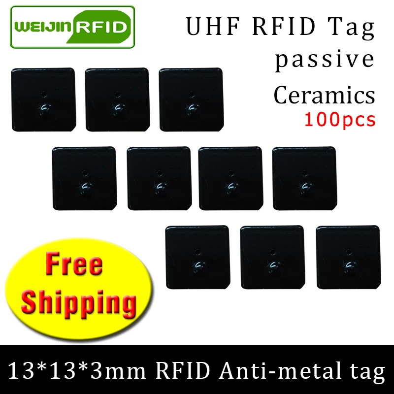 UHF RFID Метка 915 м 868 Alien H3 EPC ISO18000 6c 100 шт. Бесплатная доставка 13*13*3 мм запасные части