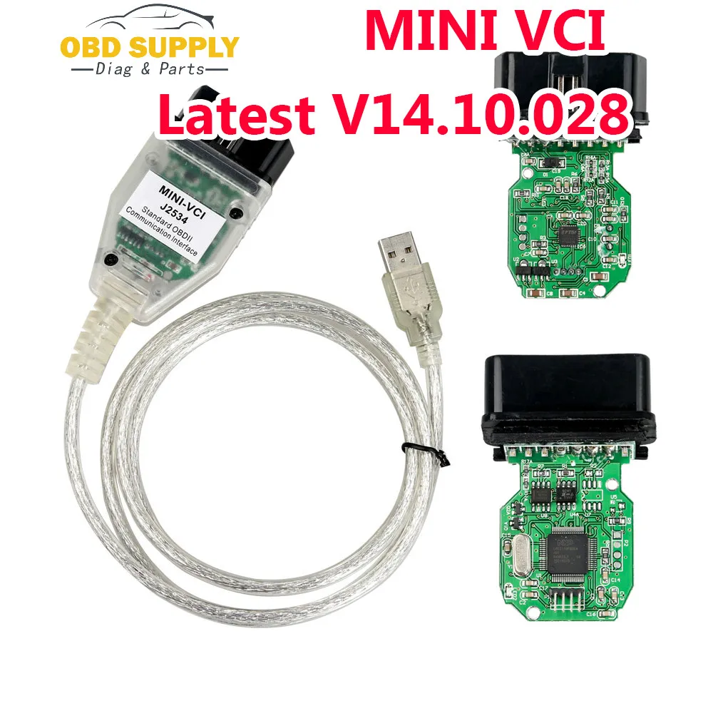 Мини VCI для Toyota TIS Techstream V14.10.028 MINI OBD2/OBDII 16pin диагностический