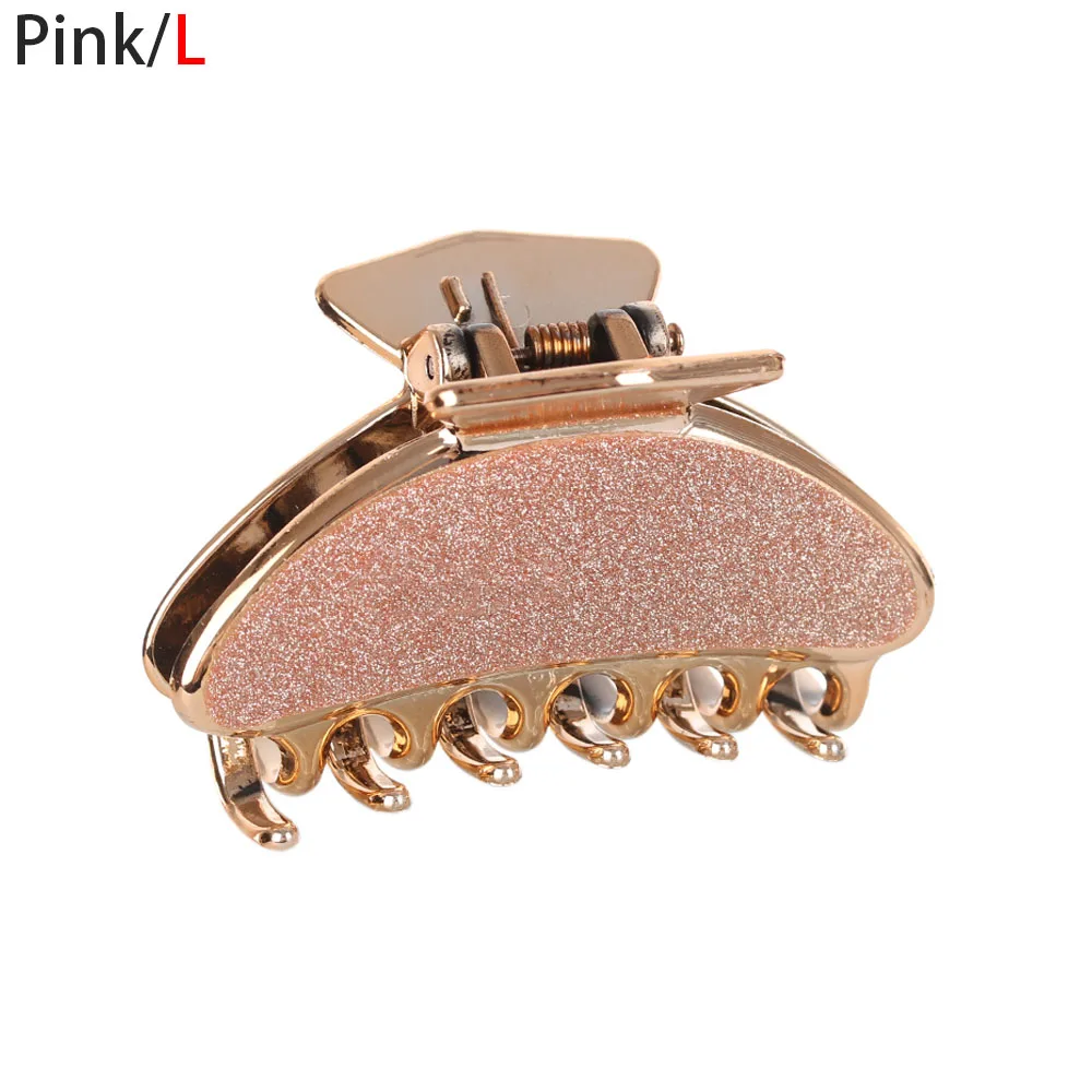 pink L Новинка, модные женские заколки для волос, акриловые шпильки для волос, одноцветные женские заколки для волос, крабы, Когти для волос, женские аксессуары для макияжа и мытья волос - Цвет: pink L