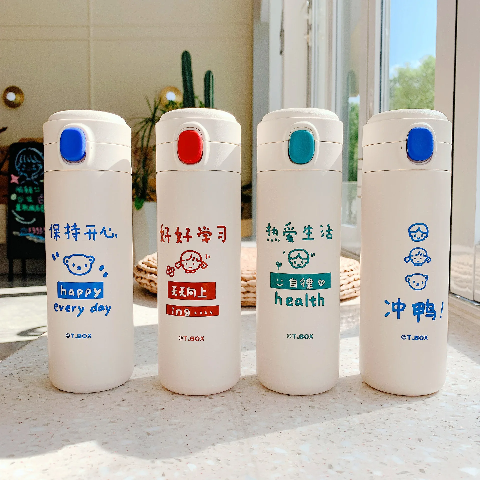 Ins мультфильм милый вакуумный колба термос бутылка пара корейская мода