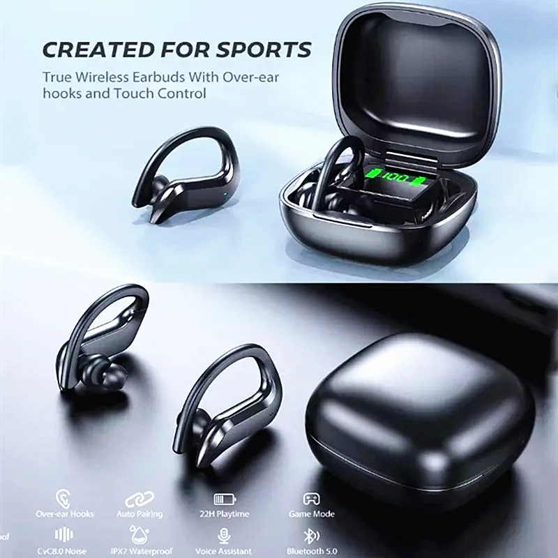 

TWS 5.0 Bluetooth Earphones Sport Waterproof Hifi Wireless Headphone Noise Cancelling Earbuds Handsfree With Microphone Headsets