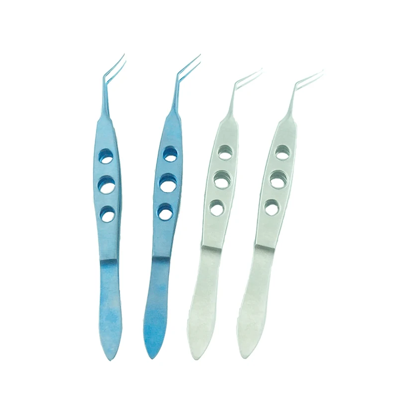 

Capsulorhexis Tweezers Curved Stainless Titanium 3-hole Dovetail Micro Forceps Ophthalmic Tweezer Ophthalmic Instrument