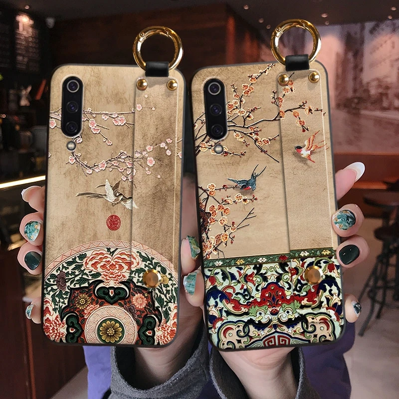 Рельефный 3D чехол для Samsung Galaxy S21 S20 Ultra Plus S10 S9 S8 Note 20 10 5G 9 8 с ремешком на руку