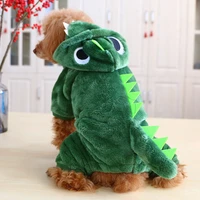 dog clothes autumn winter velvet four legged leisure green eyes dinosaurs clothing teddy clothes one piece jumpsuit pet clothing
