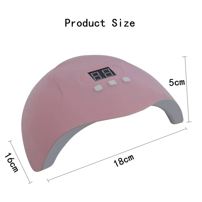 Pink UV LED Nail Lamp 54w Professional Dryer Gel Polish Light for Fingernail Toenail can CSV | Красота и здоровье