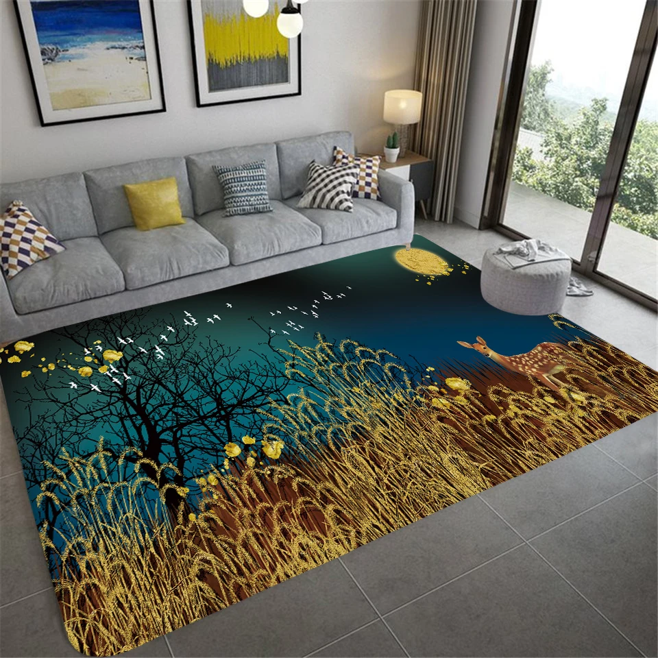 

The Running of The Deer-Brown Mat Rug Carpet Anti-Slip Bedroom Entrance Door Mat Deer Doe Stag Faun Myth Floor Mat Bath Mats