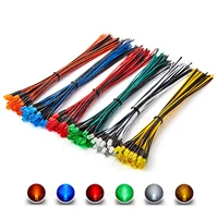 120pcs 5mm prewired led diode kit light emitting diffused 12v white red green blue yellow orange wired lamp bulb assortment set