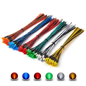 120pcs 5mm prewired led diode kit light emitting diffused 12v white red green blue yellow orange wired lamp bulb assortment set free global shipping