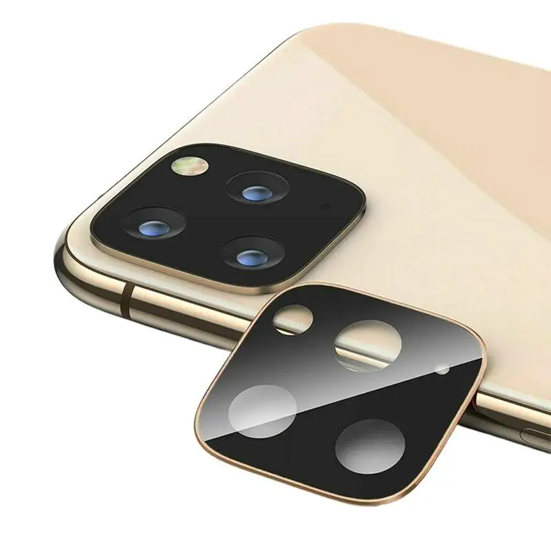 Защитное металлическое кольцо для объектива камеры + закаленное стекло iPhone 11 Pro XS