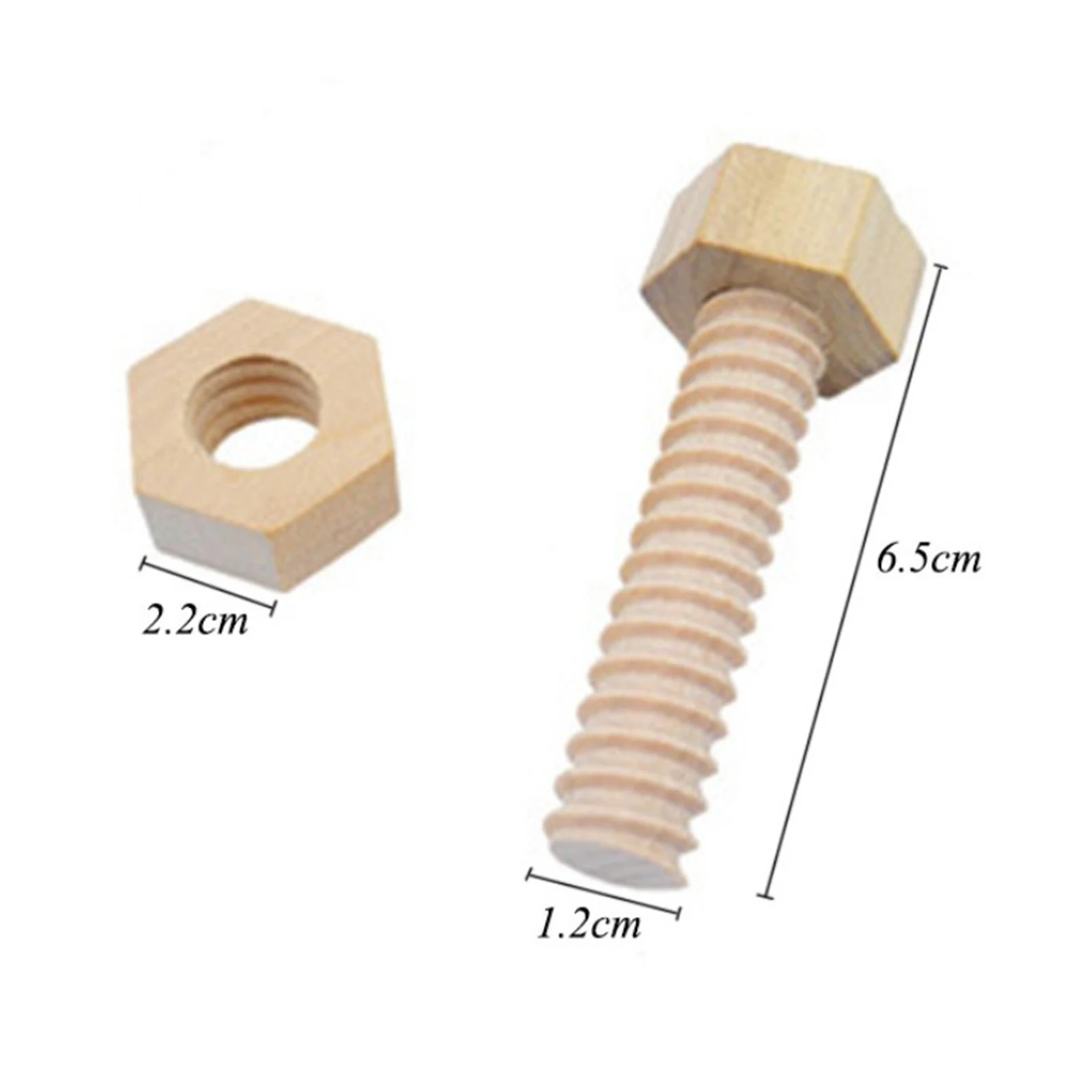 

3Pcs Educational Screw Nut Assembling Wooden Toys Screw and Nut Hands-on Toy