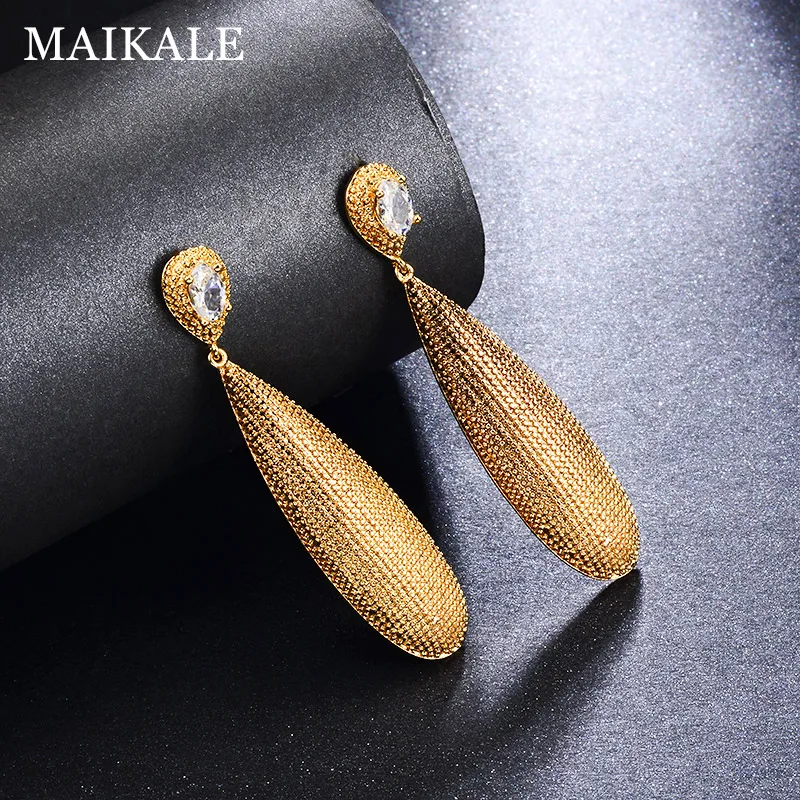 Женские простые серьги подвески MAIKALE медные золотистые серебристые/белые черные