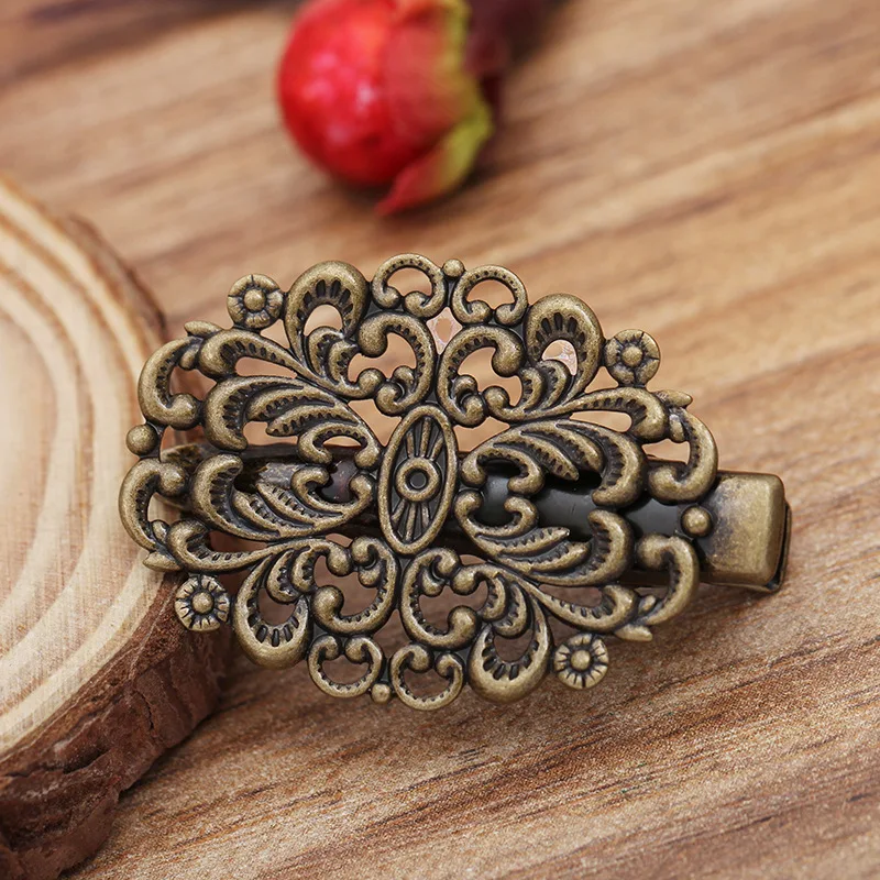 10 шт. заколки КРОКОДИЛЬЧИКИ для женщин 23 х31 мм|filigree flower|flower filigreemetal bobby pins |