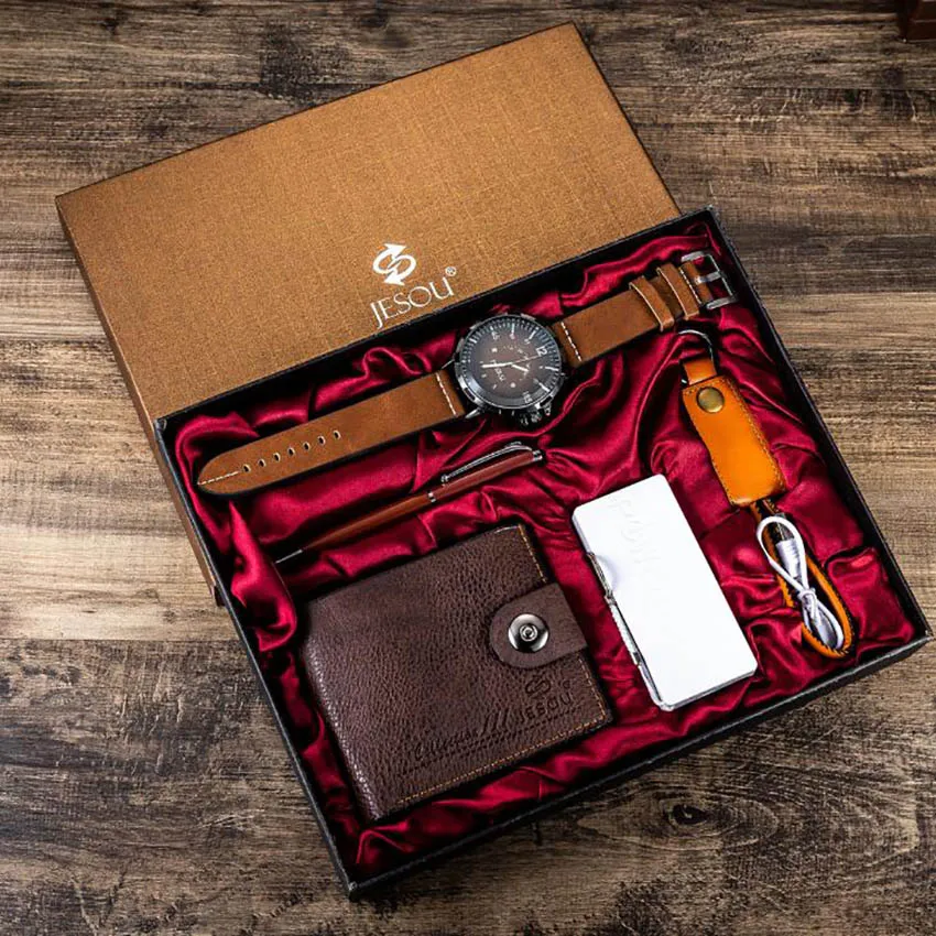 Подарки Рождество Новый год красиво завернутые часы бумажник ручка линия данных