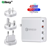48w quick charger pd type c usb c charger for iphone 12 11 xr samsung huawei wall fast charging qc 3 0 us eu uk au plug adapter