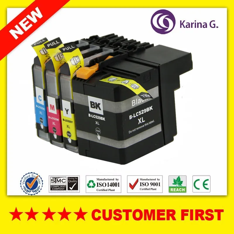 Совместим с Brother LC529 LC525 чернильный картридж подходит для принтера DCP J100
