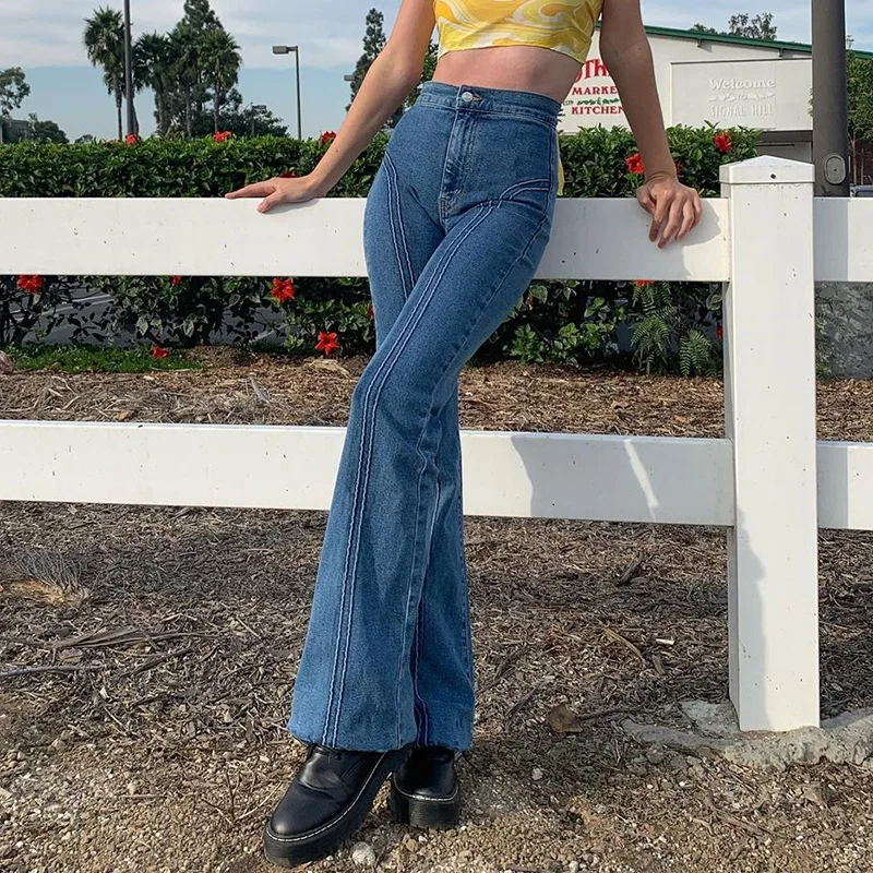 

2021 Vintage Skinny Denim Jeans 90s Women Joggers Retro Korean Harajuku Cargo Trousers Y2K Fashion Casual Jeans Cotton Pant