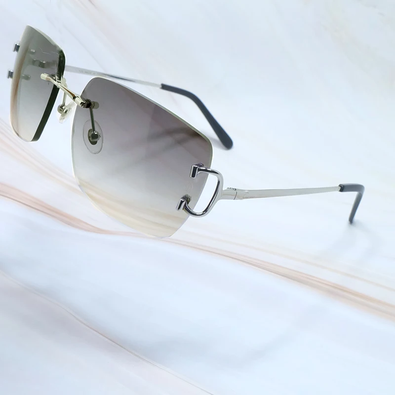 

Metal Sunglasses Rimless Square Big C Sunglasses Luxury Mens Sunglass 2020 Carter Sun Glasses Brand Desinger Shade For Men