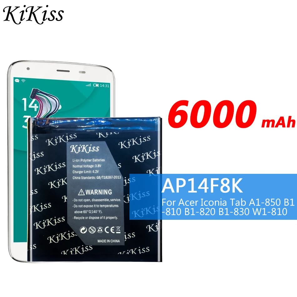 Аккумулятор большой мощности 6000 мА/ч AP14F8K для acer Iconia Tab A1-850 B1-810 B1-820 B1-830 W1-810