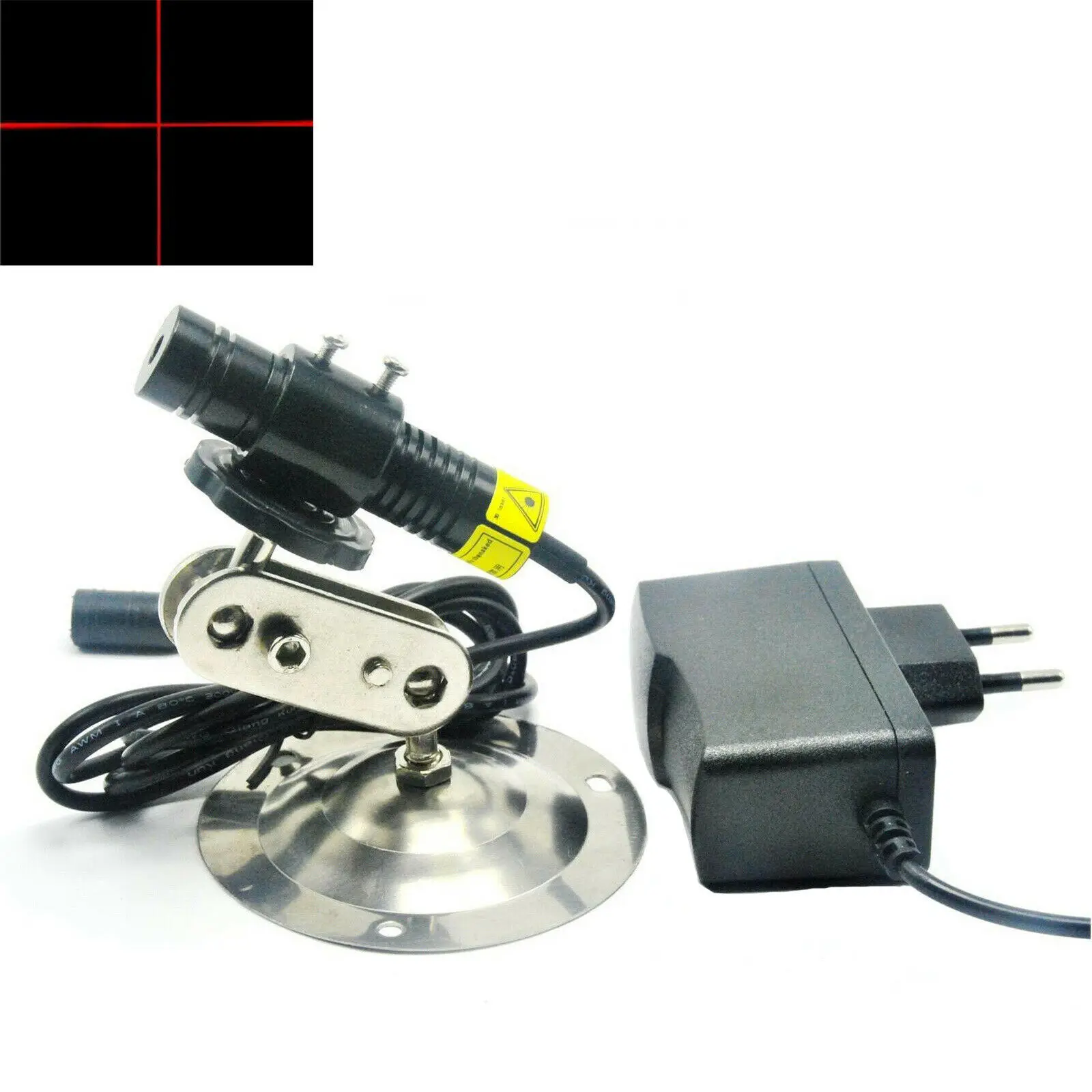 

650nm 250mW 16x68mm Cross Laser Diode Locator Module w/5V Adapter+16mm Holder