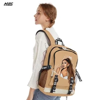 popular ariana grande 3d print unisex backpack fashion boys girls travel bag hot sale student schoolbag youthful cute casual bag