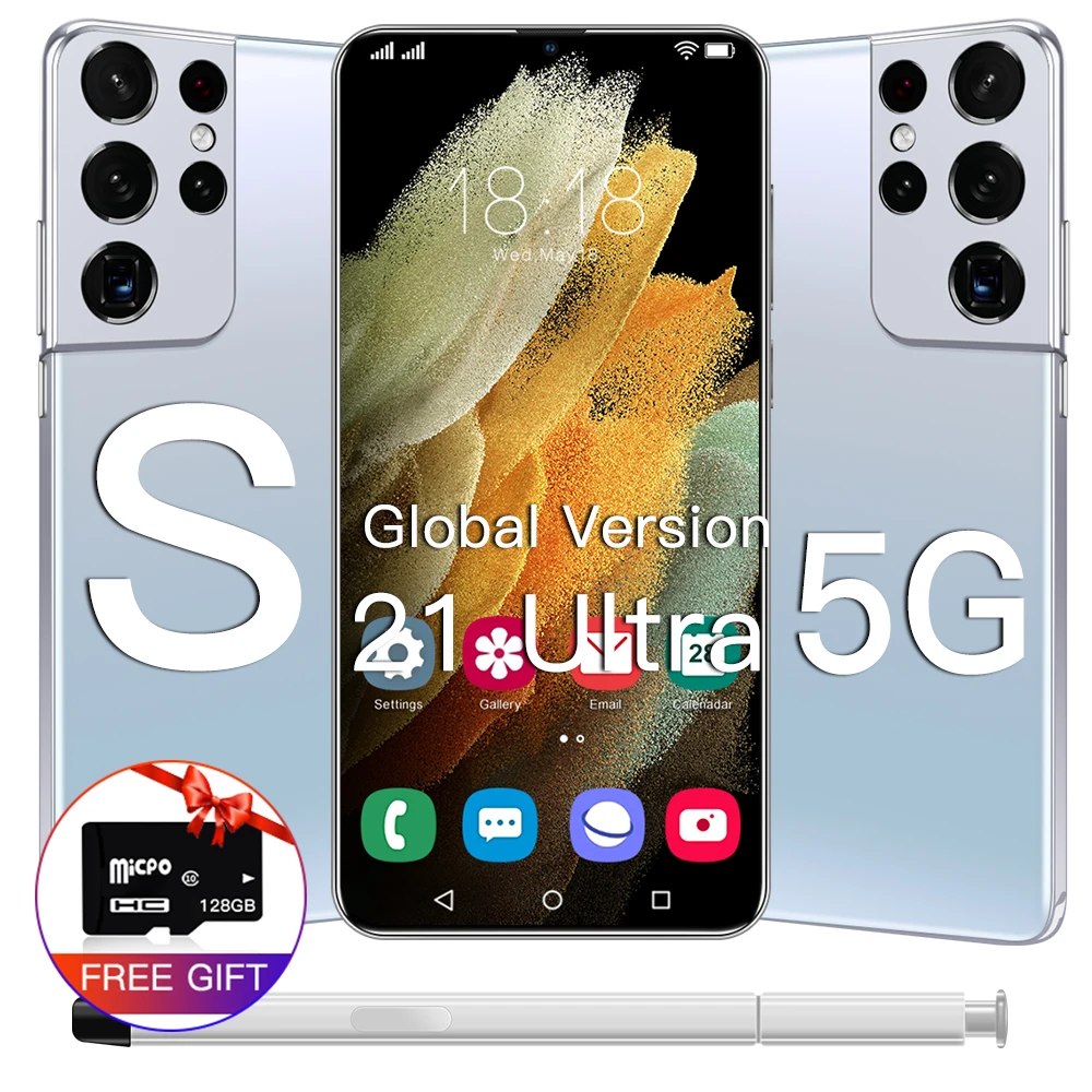 

S21+ Ultra Global Version Ultra Thin 6.6 Inch Smartphone 5000mAh Full Screen Deca Core 16GB 512GB 4G LTE 5G Network