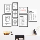 Стирка сухой складной знак минималистическая линия настенная Картина на холсте скандинавские постеры и принты настенные картины для прачечной домашний декор