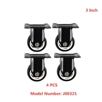 4 pcslot 3 inch caster electrophoresis gold diamond directional black through flower fixed wheel height 10 cm mute roller