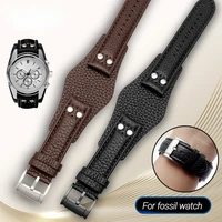 general retro handmade leather watch band 22mm suitable for fossil ch25642565 fs4813 me3102 mans watch band