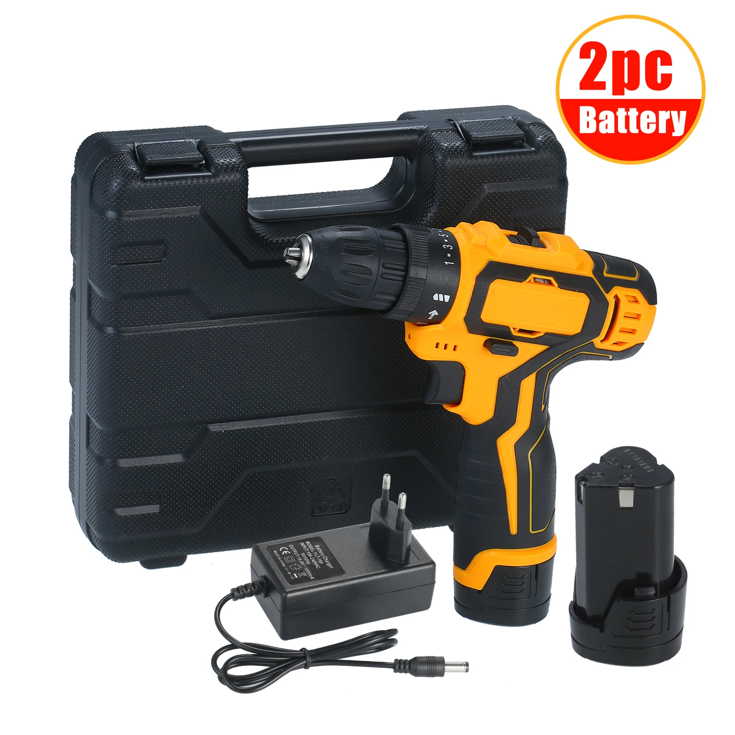 Дрель аккумуляторная компактная 18 в с регулировкой крутящего