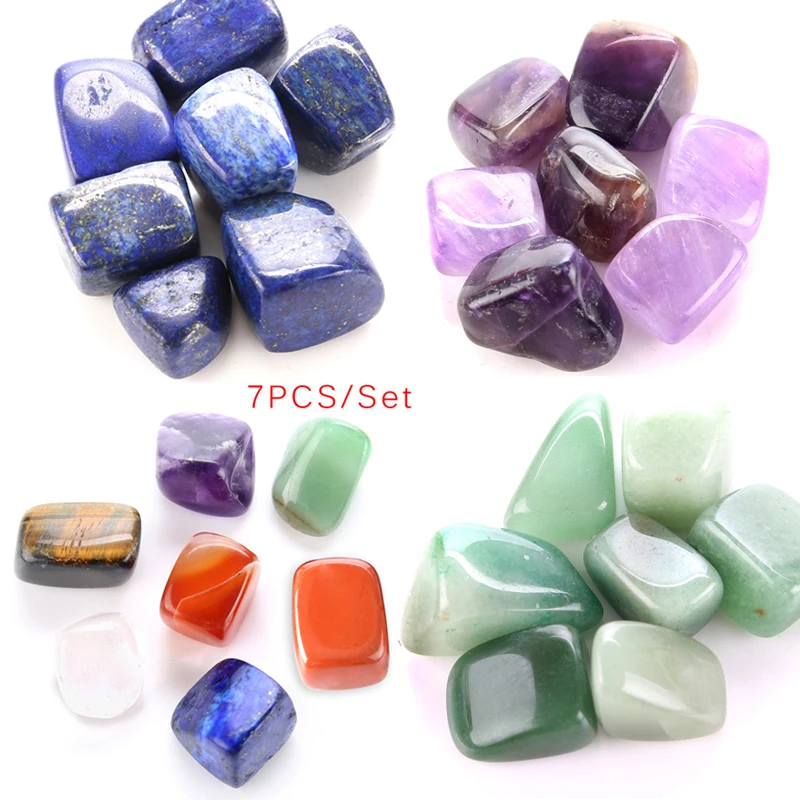 7 Pcs Чакра кристаллы смешанный цвет натуральный шероховатый сырой камни с