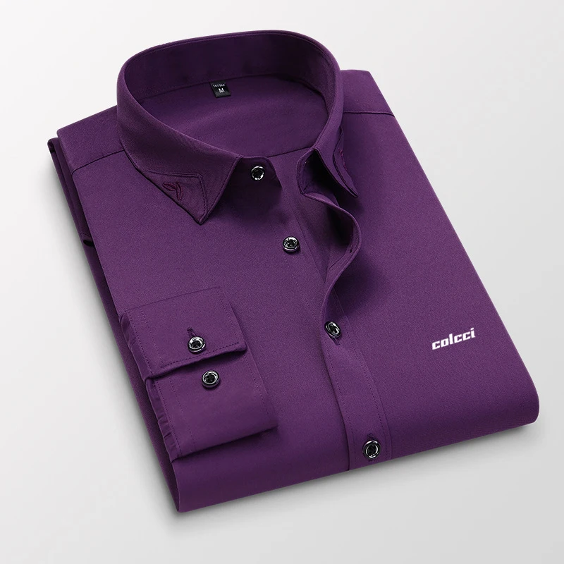 Silky Casual 2021Men's Shirts Slim Fit Office Men's Business Shirts Silk Cotton No Pilling Men's Office Shirts
