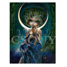 Алмазная живопись сделай сам, вышивка крестиком, луна, феи, девушки, полноразмерная круглая Алмазная вышивка, домашний декор, мозаика, вышивка Стразы