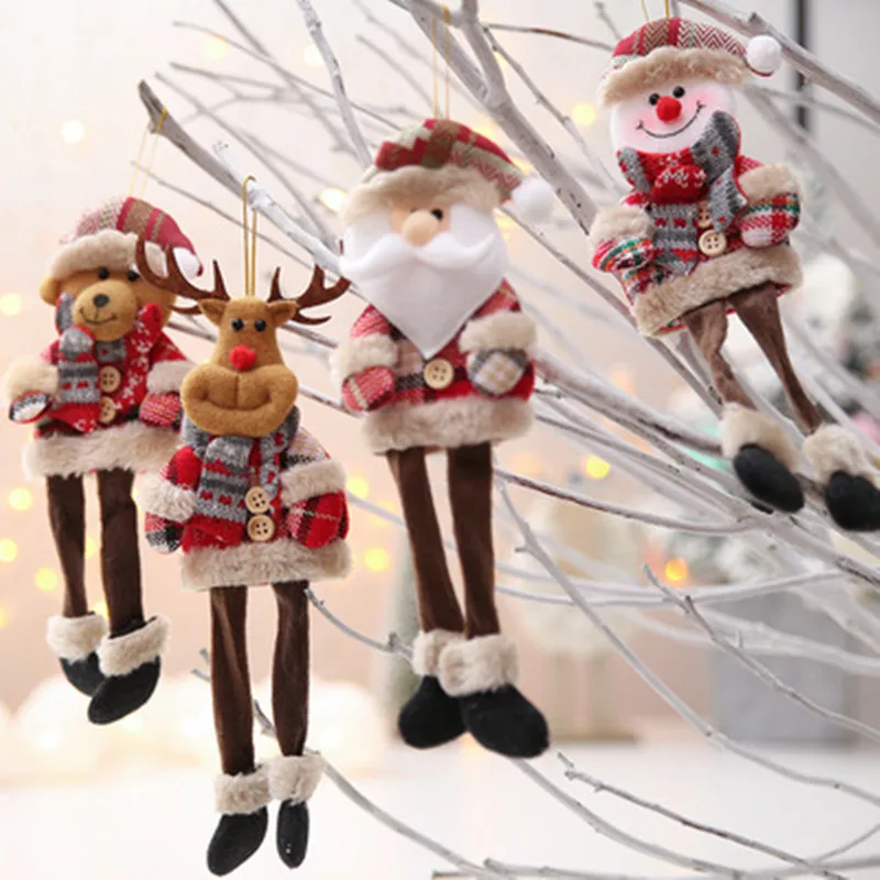 

Wholesale Santa Claus/Snowman Dolls Christmas Tree Hanging Pendants Christmas Ornaments Home Decor New Year kids Christmas Gifts