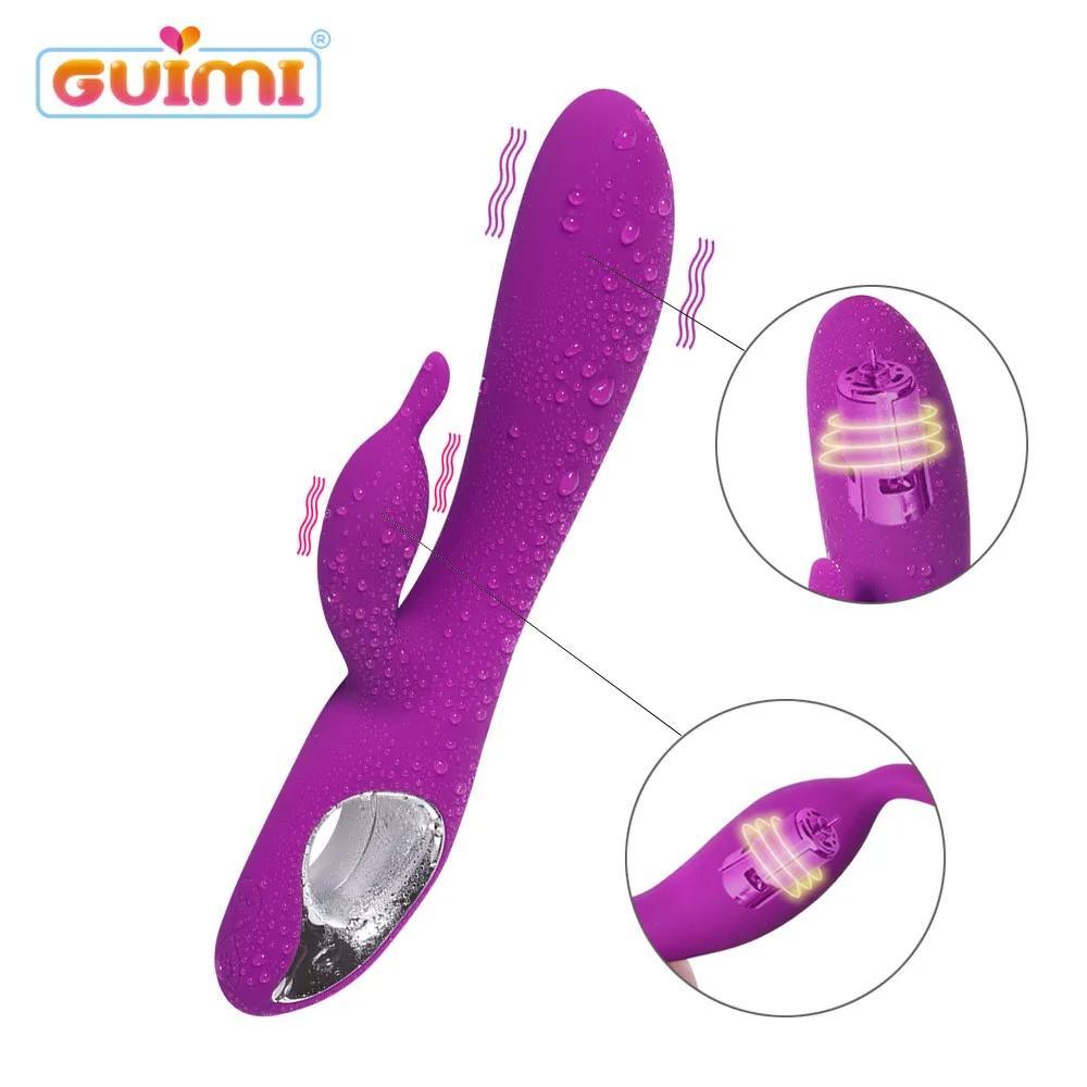 Вибратор GUIMI Rabbit Стимулятор точки G оргазма водонепроницаемый фаллоимитатор Vibe
