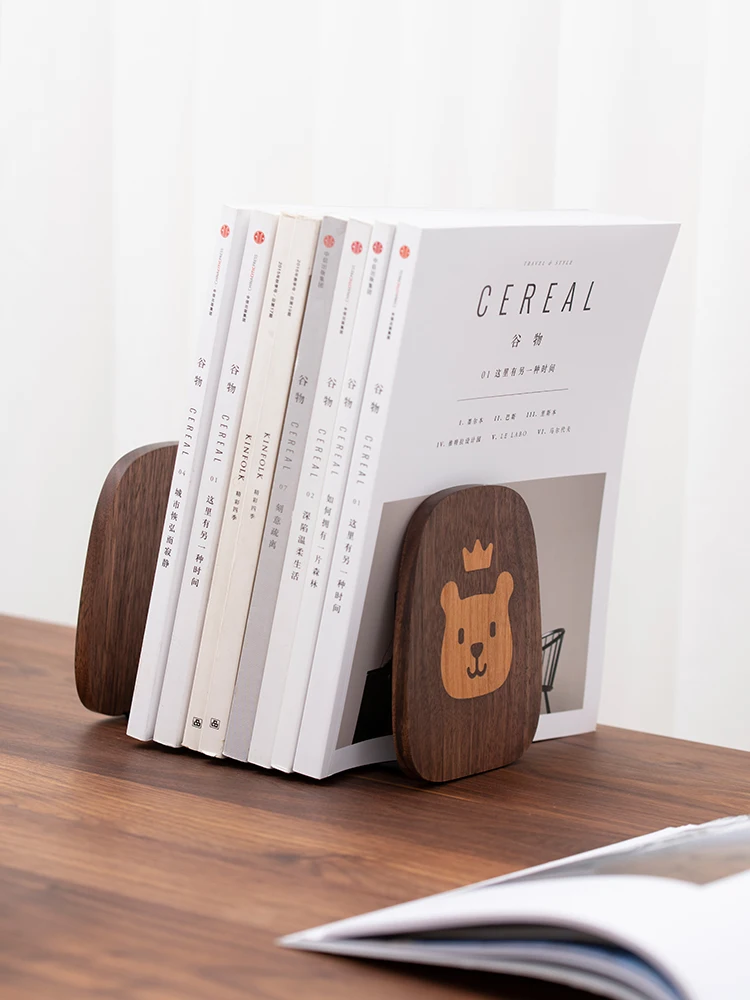 

Cartoon Creative Book Stand Maple/Black Walnut And Cherry Wooden Desktop Organizer Storage Holder Cute Book Support