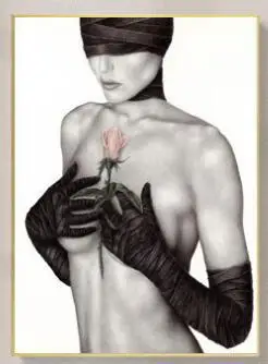 Черно-белый портрет голая женщина Искусство человеческое тело красота холст