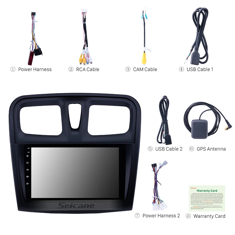 Seicane Автомобильный gps HD " Android 8,1 Navi Авто Радио 2 Din для Renault Sandero 2012- головное устройство стерео Поддержка Carplay DVR OBD