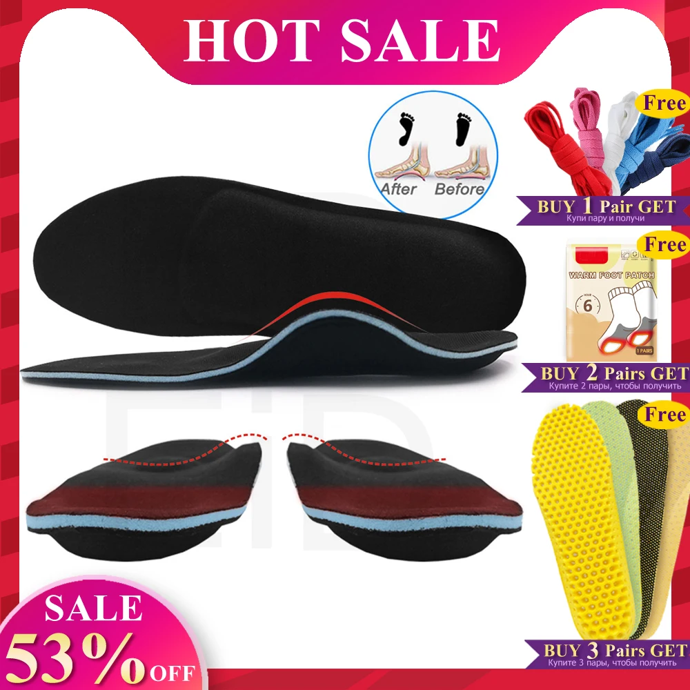 

EiD Severe Flat feet insoles EVA Orthotic Arch Support Inserts Orthopedic Shoes Insoles Heel Pain Plantar Fasciitis Men Woman