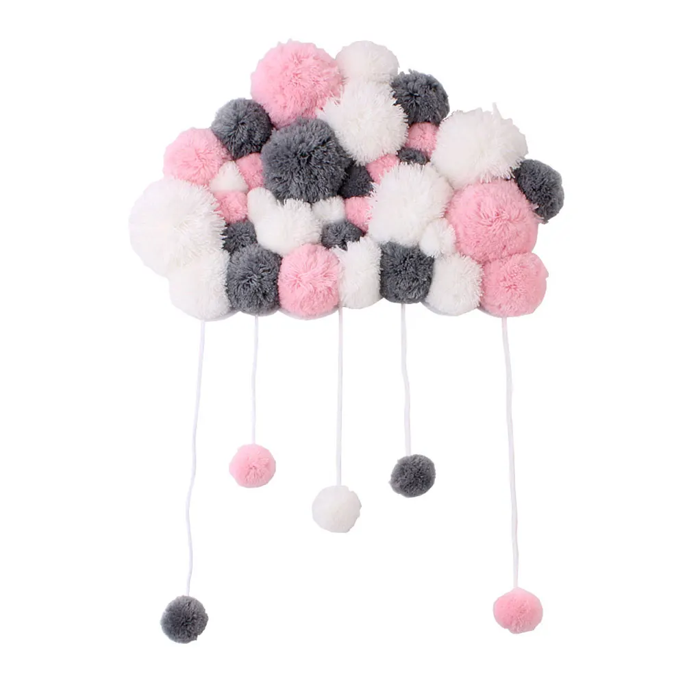 Подвеска ручной работы сделай сам меховой шарик полоса настенное украшение