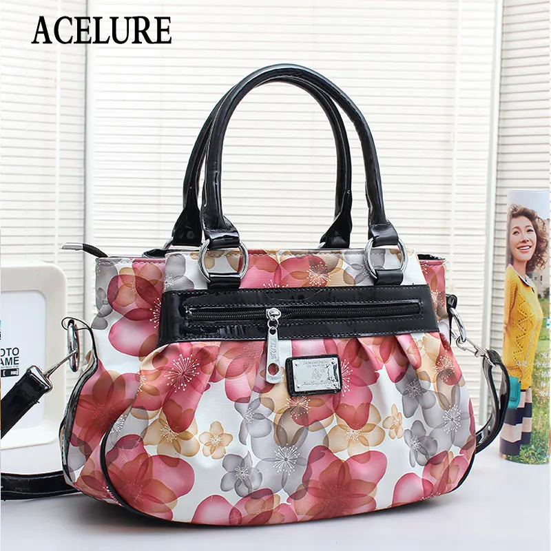 

ACELURE Floral Beauty PU Leather Shoulder Crossbody Bag Fashion Women's Handbag Large-capacity Female Casual Tote Bags Satchels