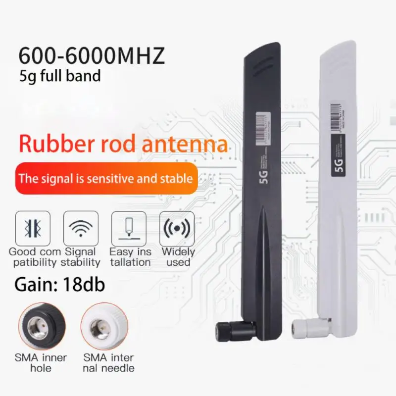 Wireless Network Card Wifi Full-band 3G 4G 5G Folding Antenna Omnidirectional High Gain 600-6000MHz 18dBi Gain SMA Male