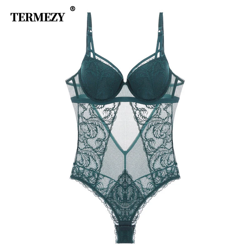 

TERMEZY New High Elasticity Lingerie Lace Corset and Bustier Push Up Bra Sexy Lace Bustiers Charming Transparent Underwear Women