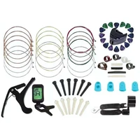 new guitar accessories kit including strings capo tuner string nails finger cots cut string winder bridge picks pick box
